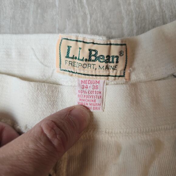 Vtg LL Bean Men’s Fisherman Sailor Top/Bottom Net Mesh Set Cream Coverup M/L - Picture 7 of 8